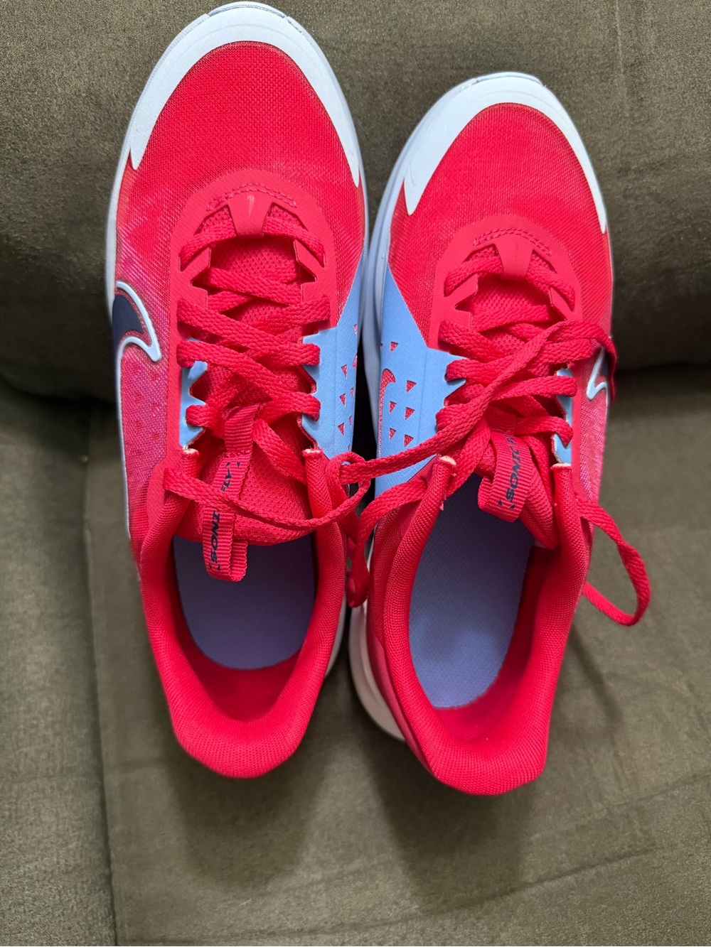 Nike Kids Red and Light Blue Sneakers